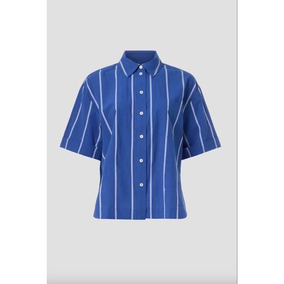 Madewell Oversized Blue Boxy Shirt Sz L - Picture 2 of 6